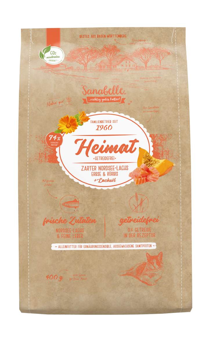 Sanabelle Katzen-Trockenfutter Heimat Getreidefrei Nordsee-Lachs Sanabelle Katzen-Trockenfutter Heimat Getreidefrei Nordsee-Lachs